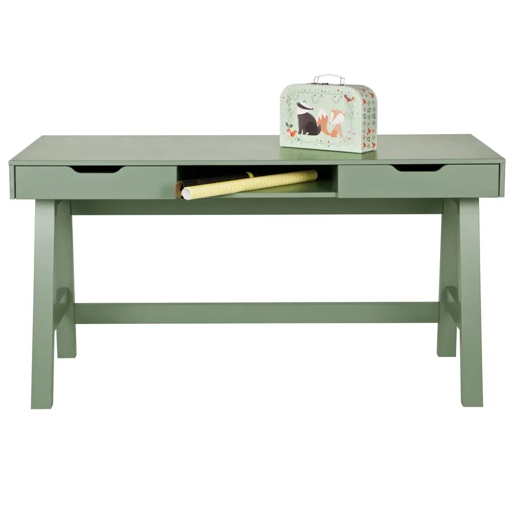 "Wood nikki children's desk jade green image"