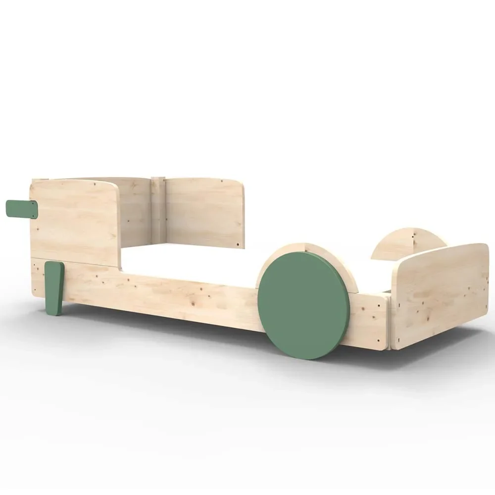 "Mathy by Bol's single bed "Discovery", Color elements: Jungle Green image"