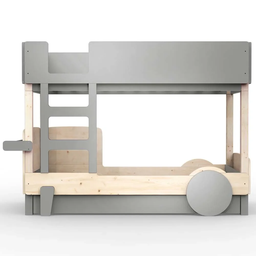 Mathy by Bol's bunk bed "Discovery" with bed drawer, Color elements: Cement gray