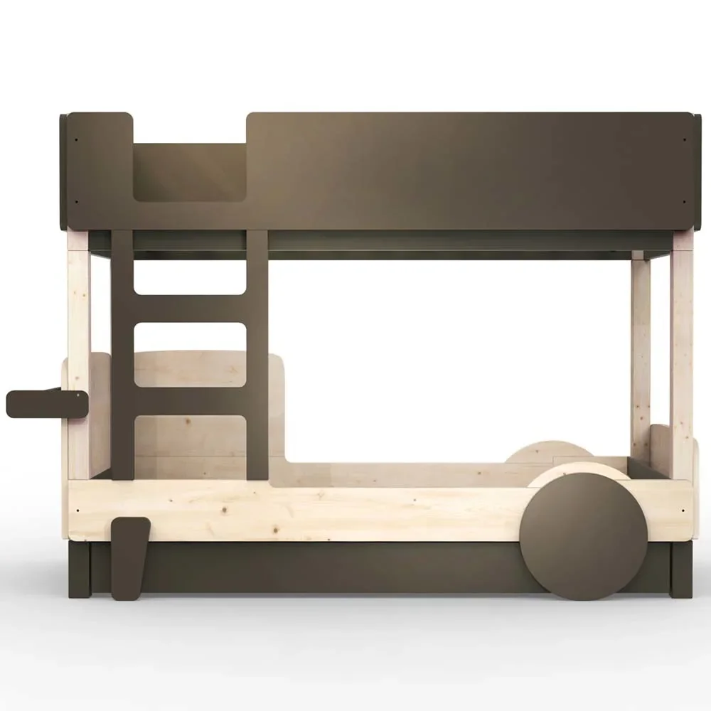 "Mathy by Bol's bunk bed "Discovery" with bed drawer, Color elements: artichoke image"