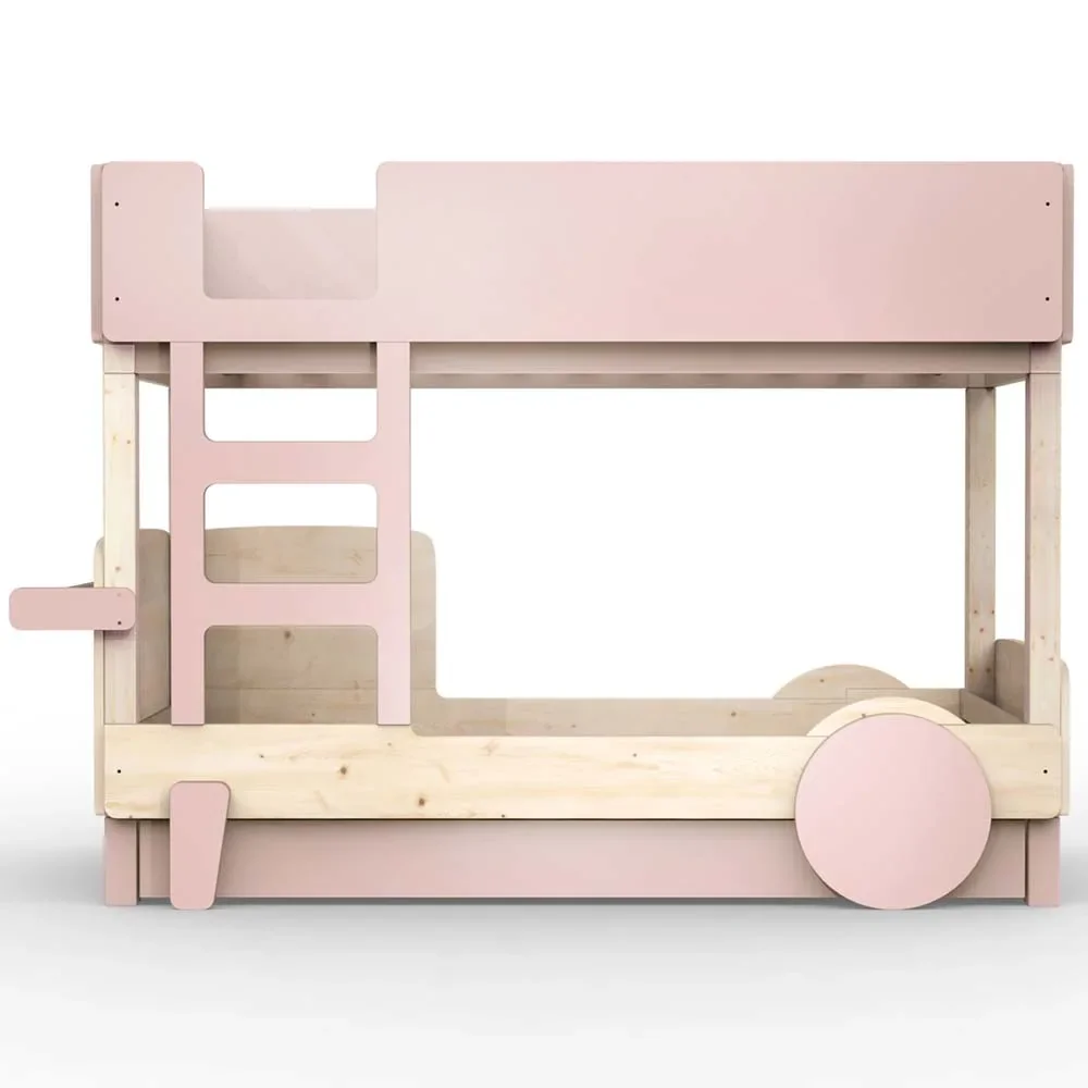 Mathy by Bol's bunk bed "Discovery" with bed drawer, Color elements: Winter pink