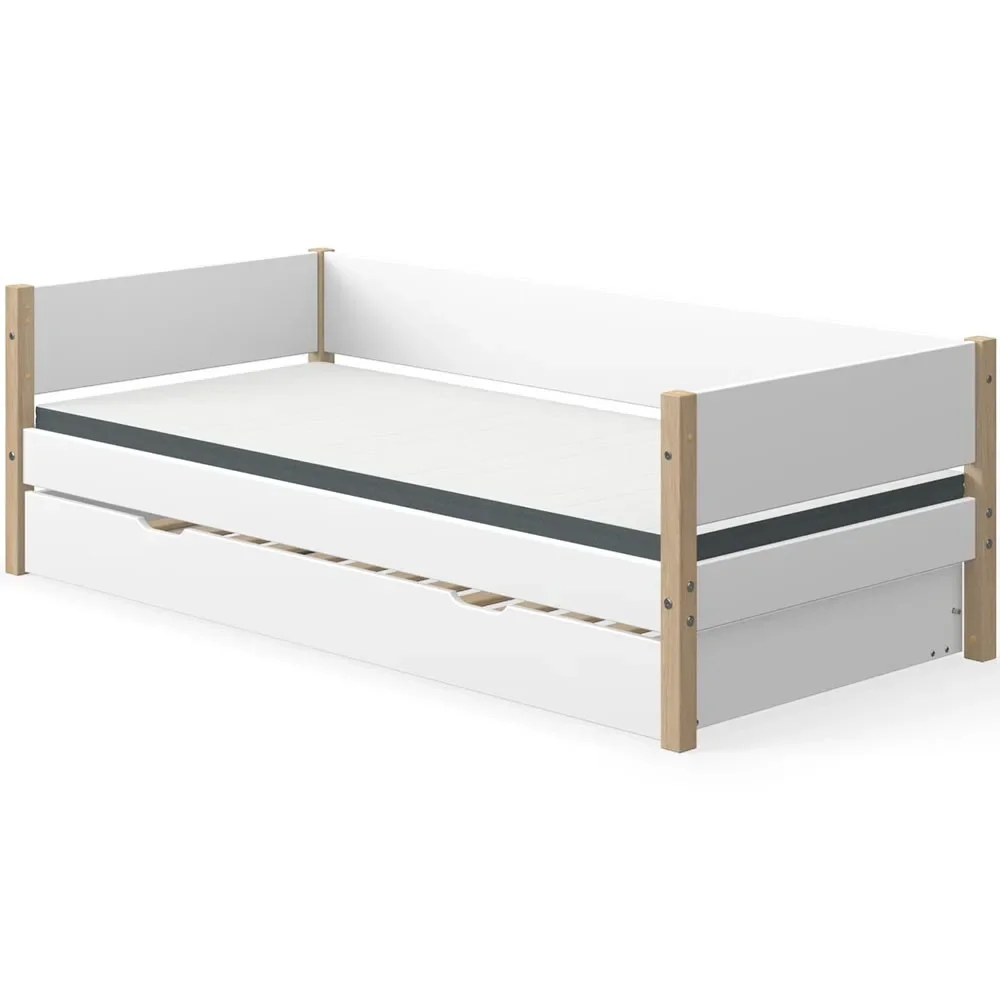 "Flexa Nor Soflabett with guest bed white / oak image"