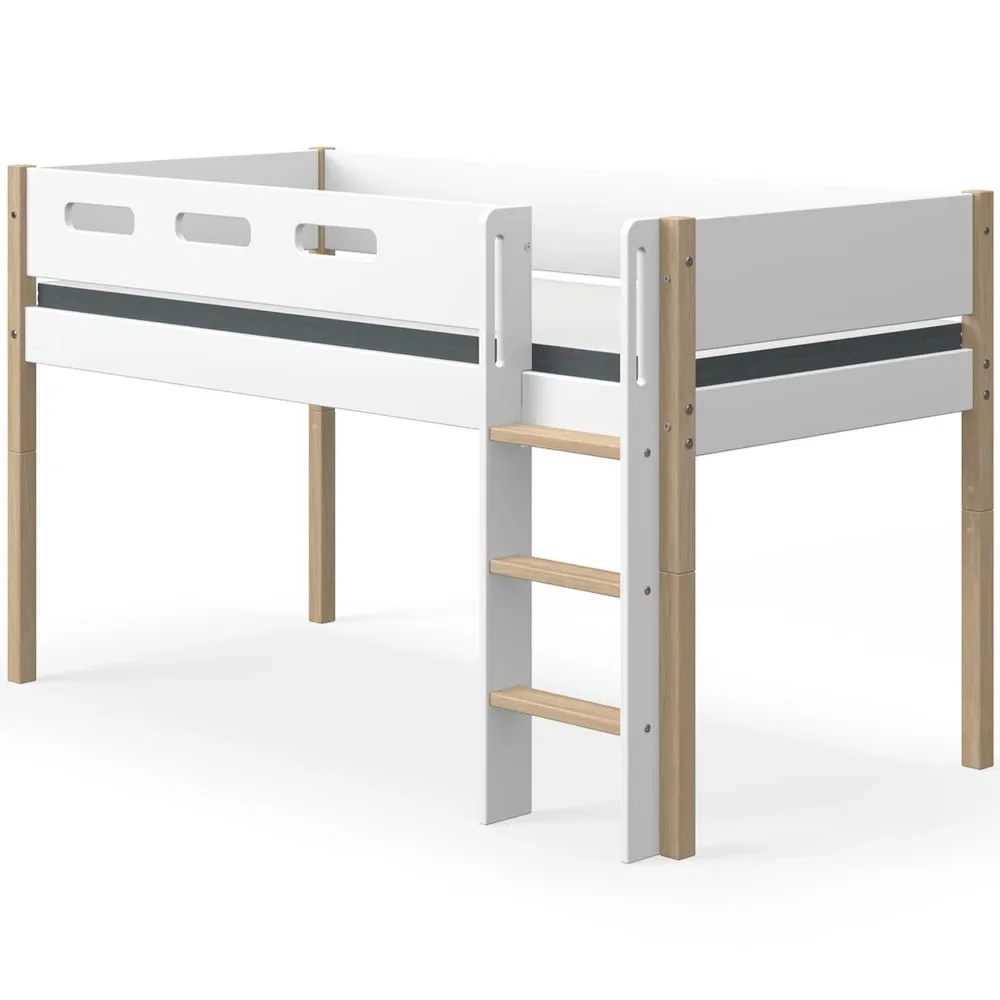 Flexa nor half - high bed ladder vertical white / oak