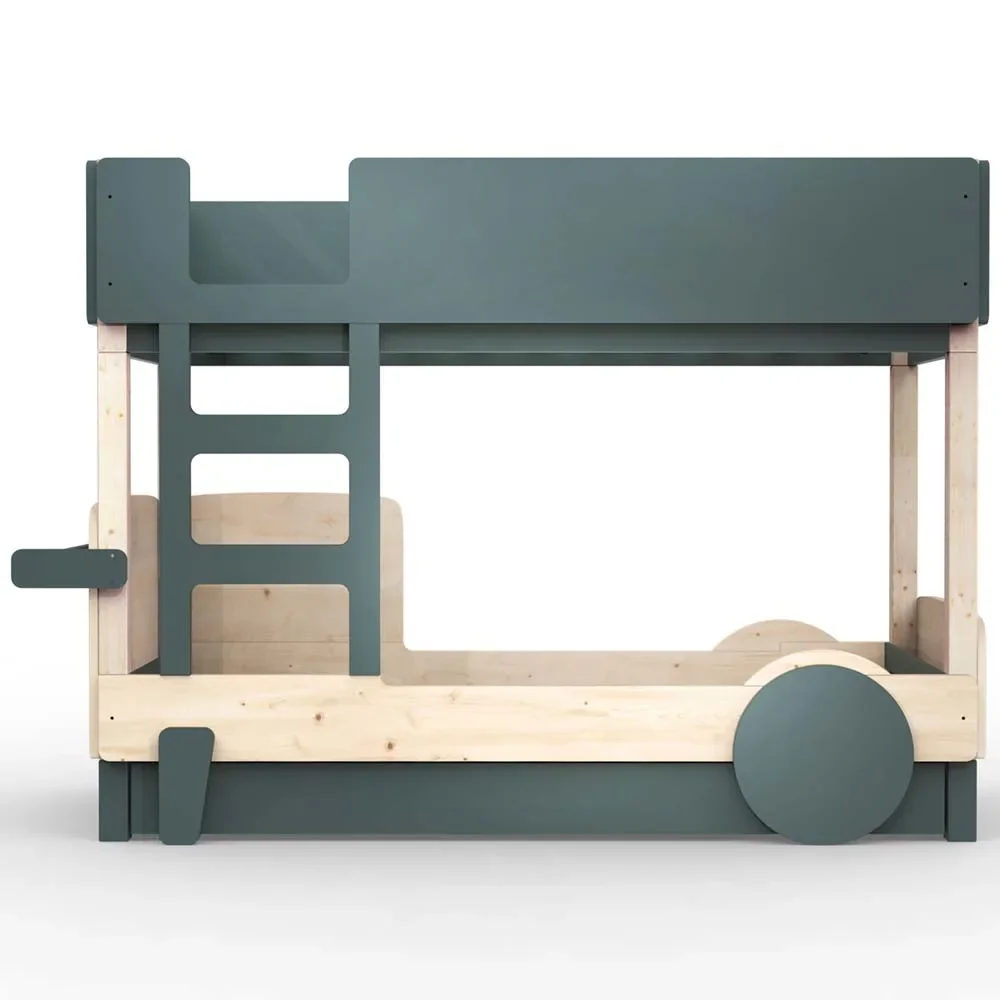 "Mathy by Bol's bunk bed "Discovery" with bed drawer, Color elements: Thunderstorm image"