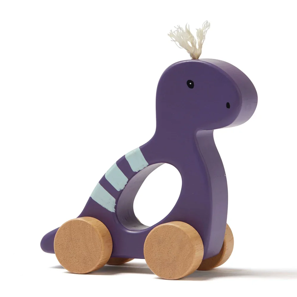 "Kids Concept Baby Toys sliding figure Dino wood purple image"