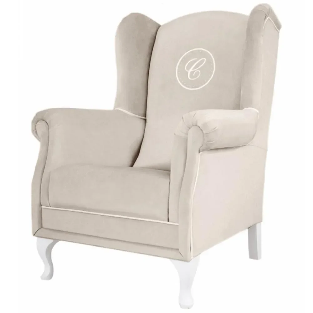 "Caramella upholstery chair / Nursing Chair with an emblem beige image"