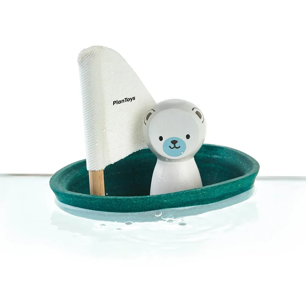 Plan Toys Bathtub boat Petrol Polarbär