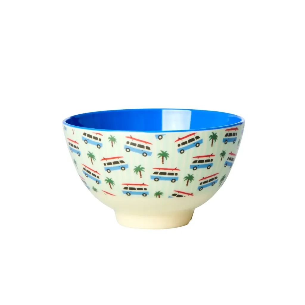"RICE Plate - Cars Print - Light Blue, Melamine, Size: Medium image"