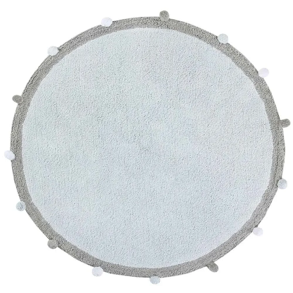 "Lorena Canals carpet round cotton bubbly blue image"