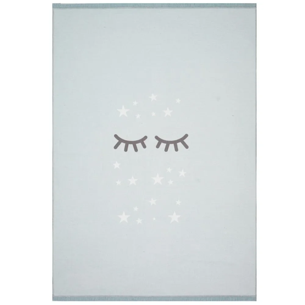 "Livone children's carpet washable sleeping eyes mint, Carpet size: 100 x 160 cm image"