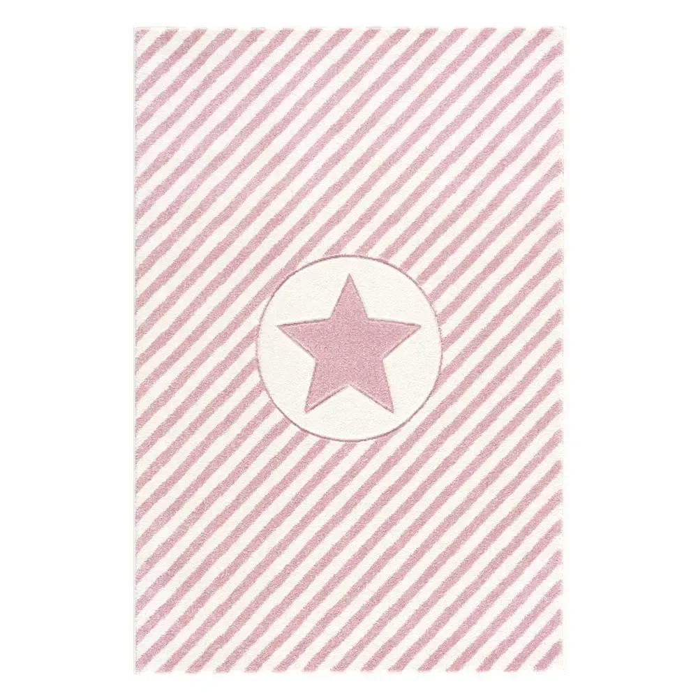 "Livone carpet Stern & Diagonal stripes pink, Carpet size: 120 x 180 cm image"