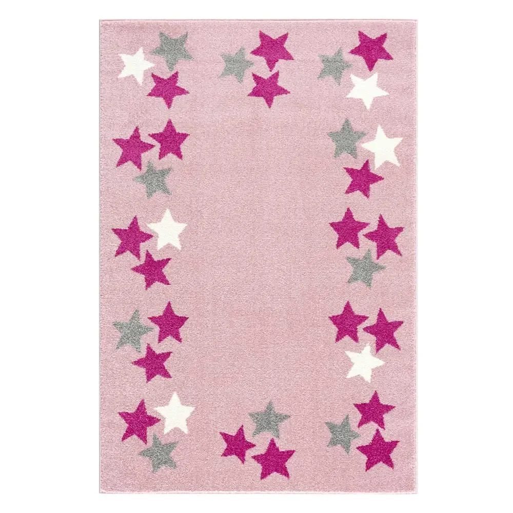 "Livone carpet star band pink gray, Carpet size: 120 x 180 cm image"