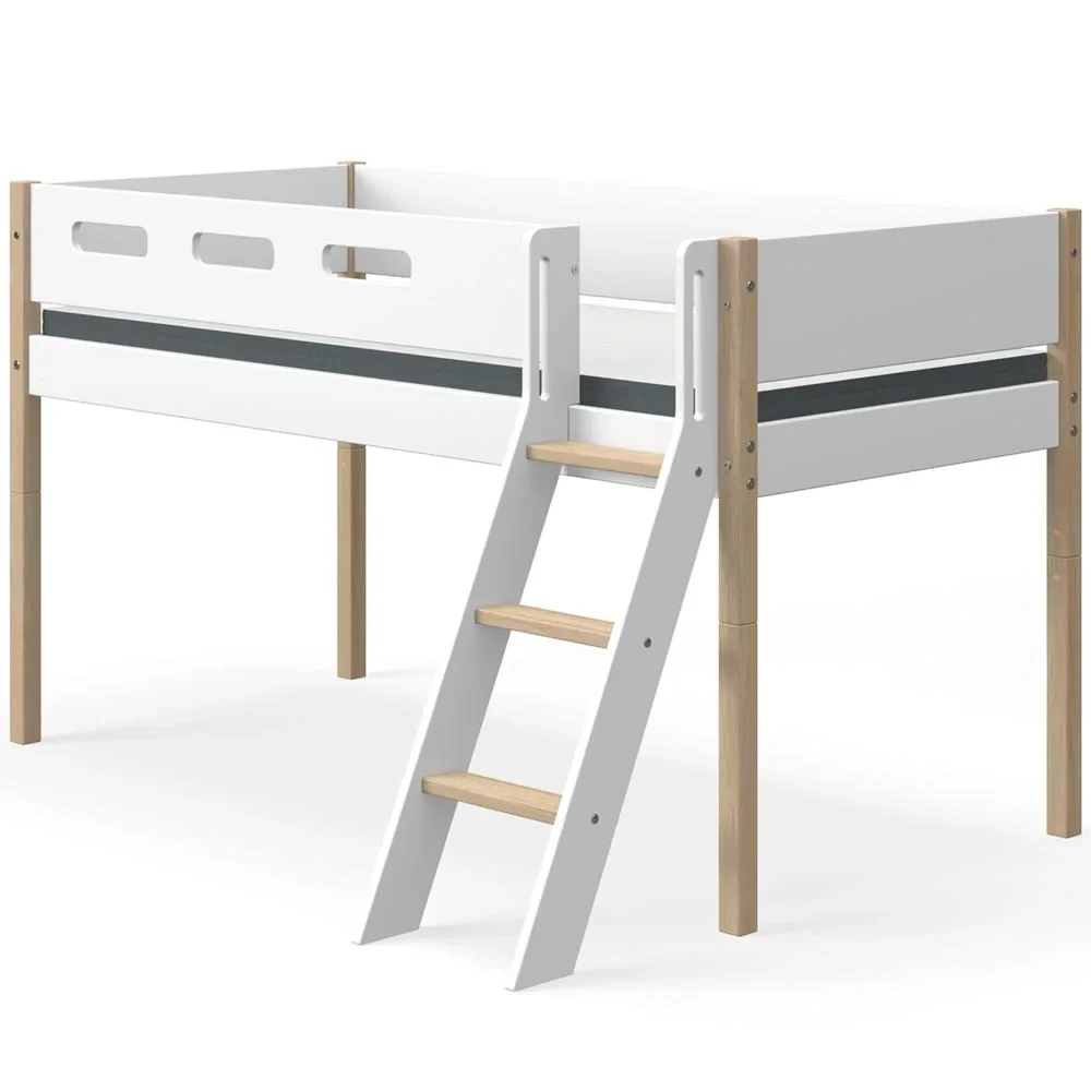 Flexa nor half - high bed ladder weird white / oak