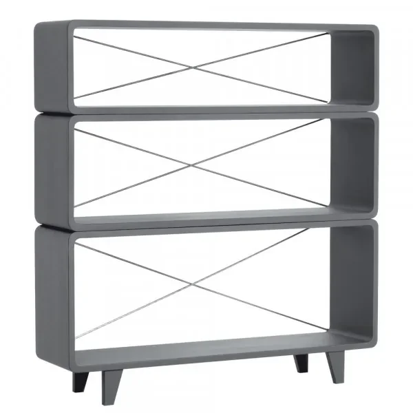 "Laurette bookshelf Millefeuille, Color: Gris Souris image"