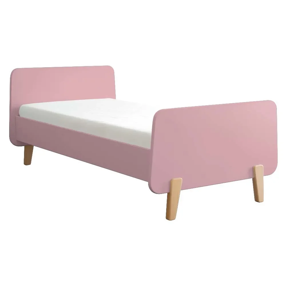 "Laurette Cot "MM" with wooden feet 90 x 190, Color: Vieux rose image"