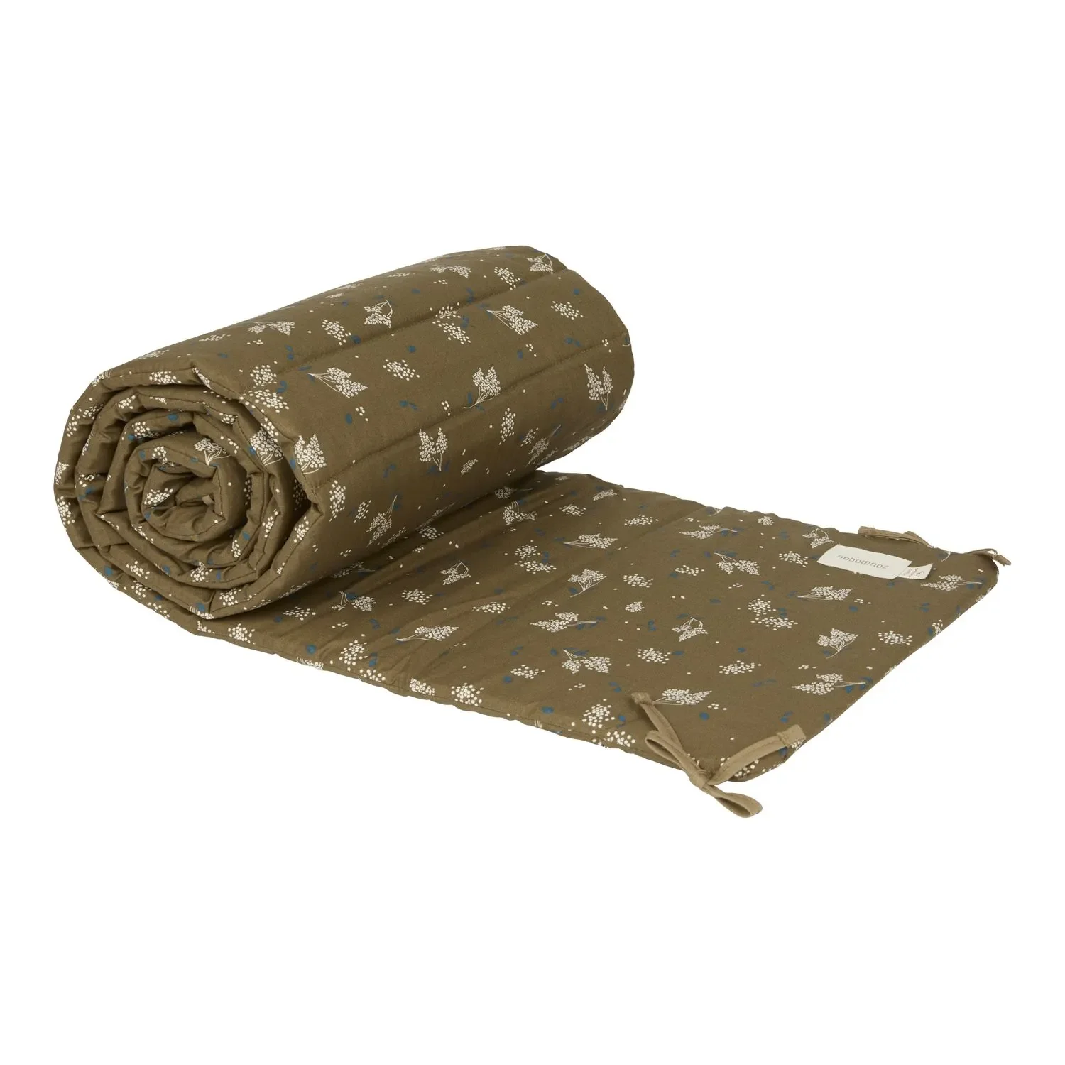 Nobodinoz Baby crib bumper NEST, 207 x 31 cm, color: Brown-lilac