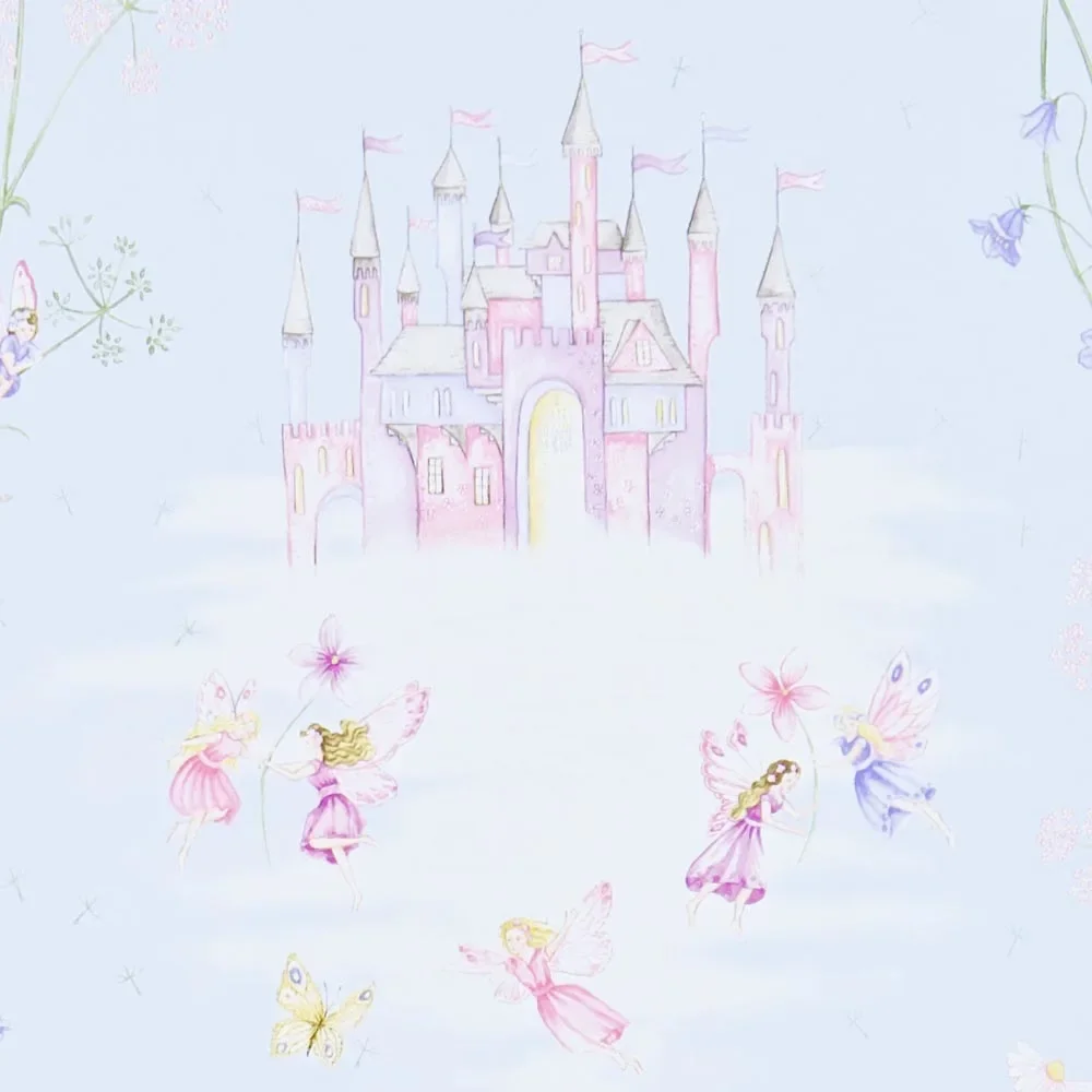 "Little Sanderson Abracazoo wallpaper fairytale lock light blue purple pink image"
