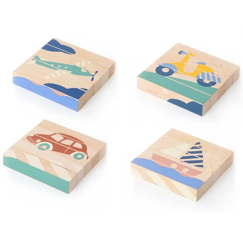 Nobodinoz wooden blocks / puzzle vehicles