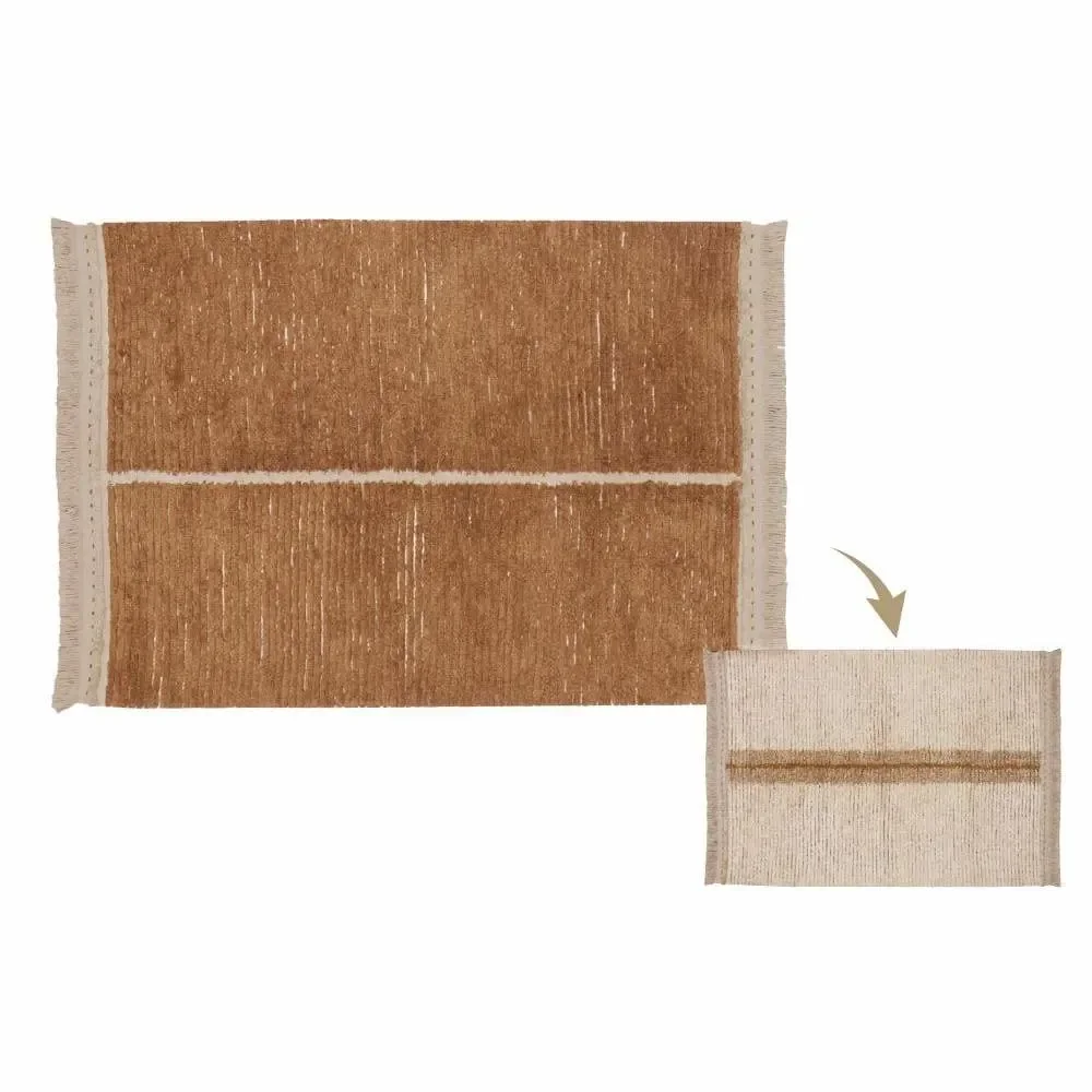 "Lorena Canal's washable turning carpet "Reversible duet" brown, Size: 170 x 240 cm image"