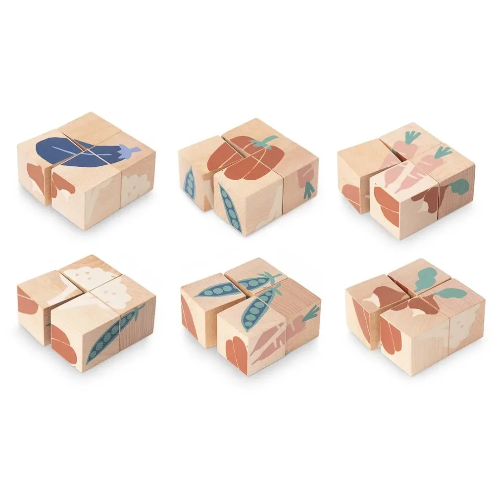 Nobodinoz wooden blocks / puzzle vegetables