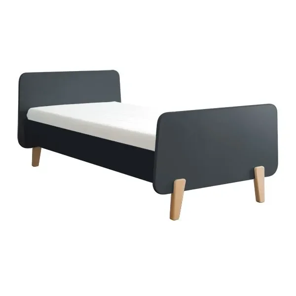 "Laurette Cot "MM" with wooden feet 90 x 190, Color: Charbon image"