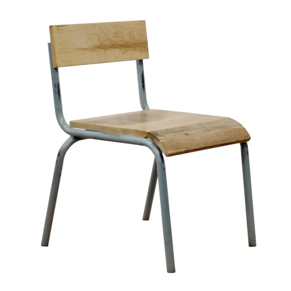 "Kidsdepot chair metal wood gray image"