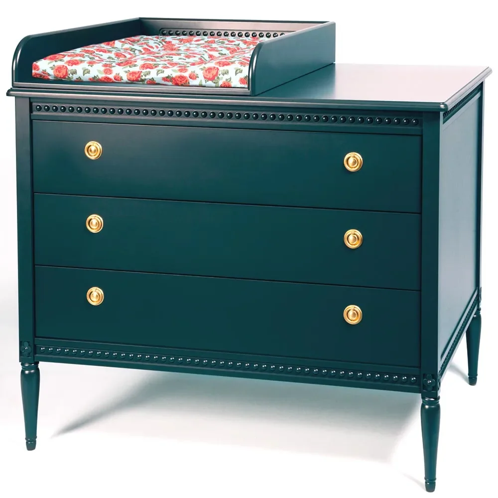 "Gustavienne wrapping for Chest of drawers dark green image"