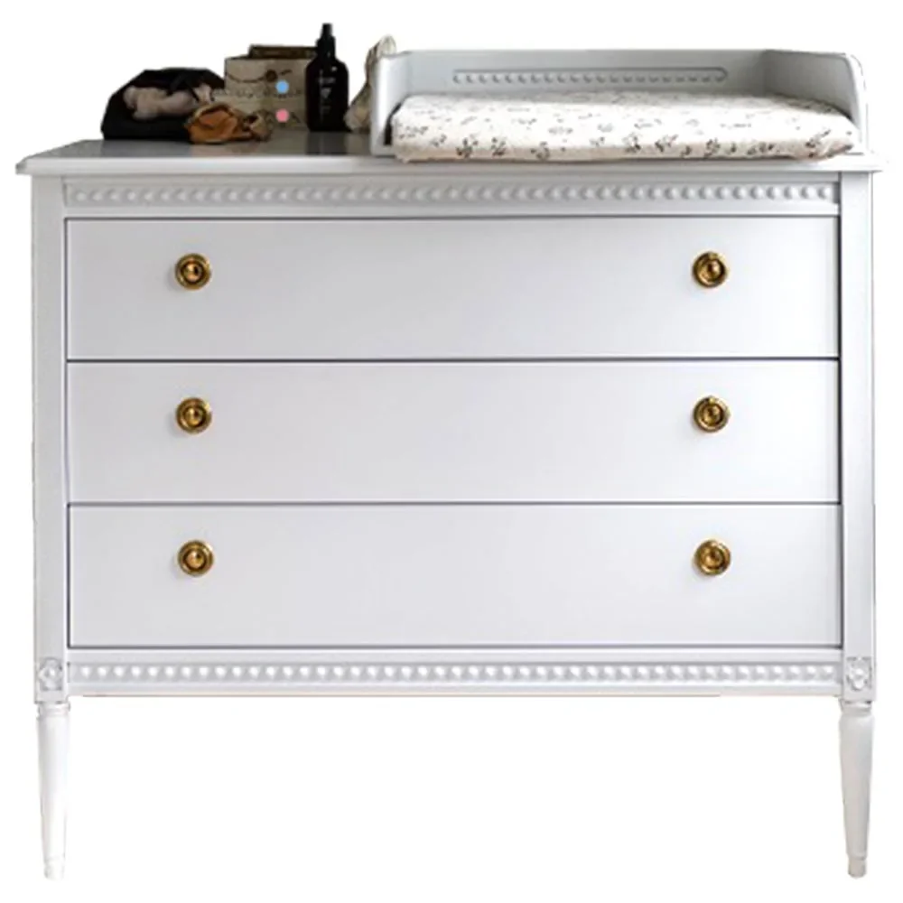"Gustavienne wrapping for Chest of drawers white image"