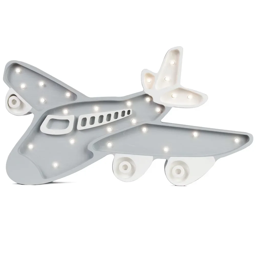 "Little Lights LED decorative children's lamp aircraft gray image"