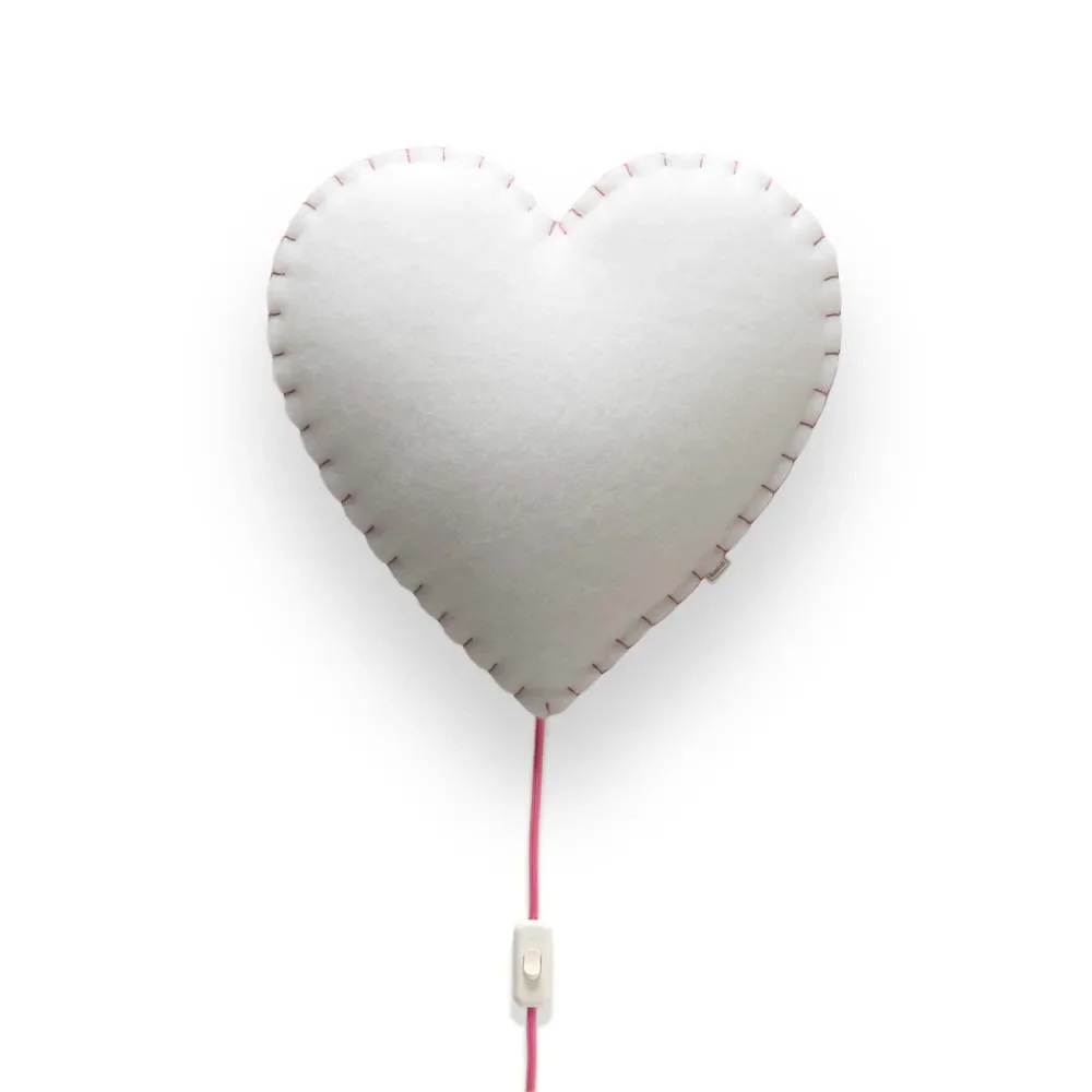 "Buokids soft lamp night light/wall lamp heart, Version: Wall lamp; Color of the seam: pink image"