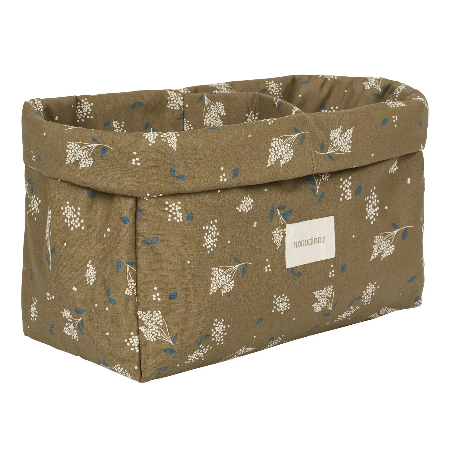 Nobodinoz STORIES double storage basket, 30 x 15 x 15 cm, color: brown lilac