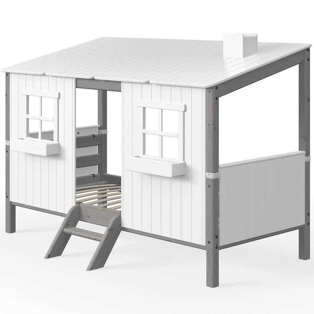 Flexa single bed house white gray