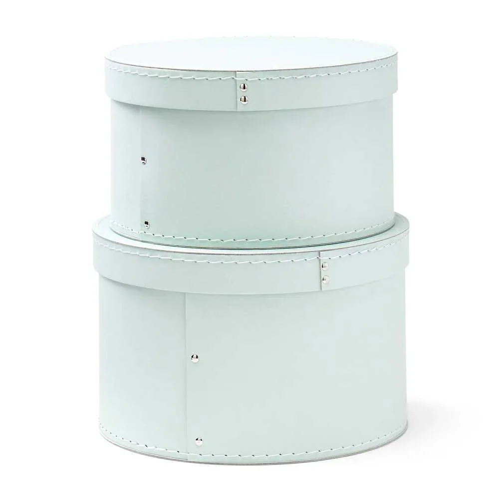 "Kids Concept 2 Set round cardboard boxes light green image"