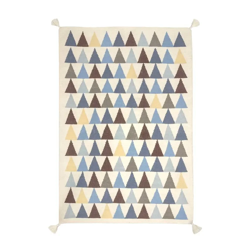 "Art for Kids children's carpet triangles blue, Size: 110 x 160 cm image"