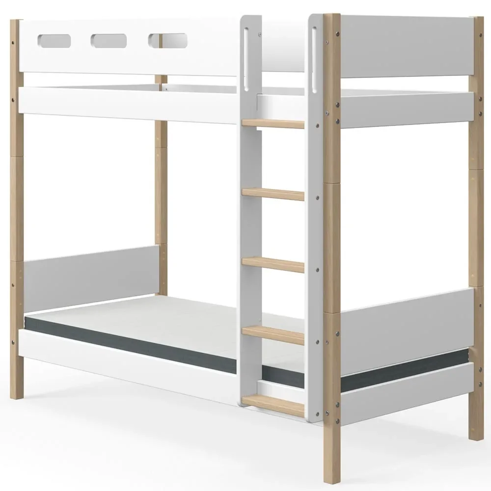 "Flexa nor bunk bed high white / oak image"