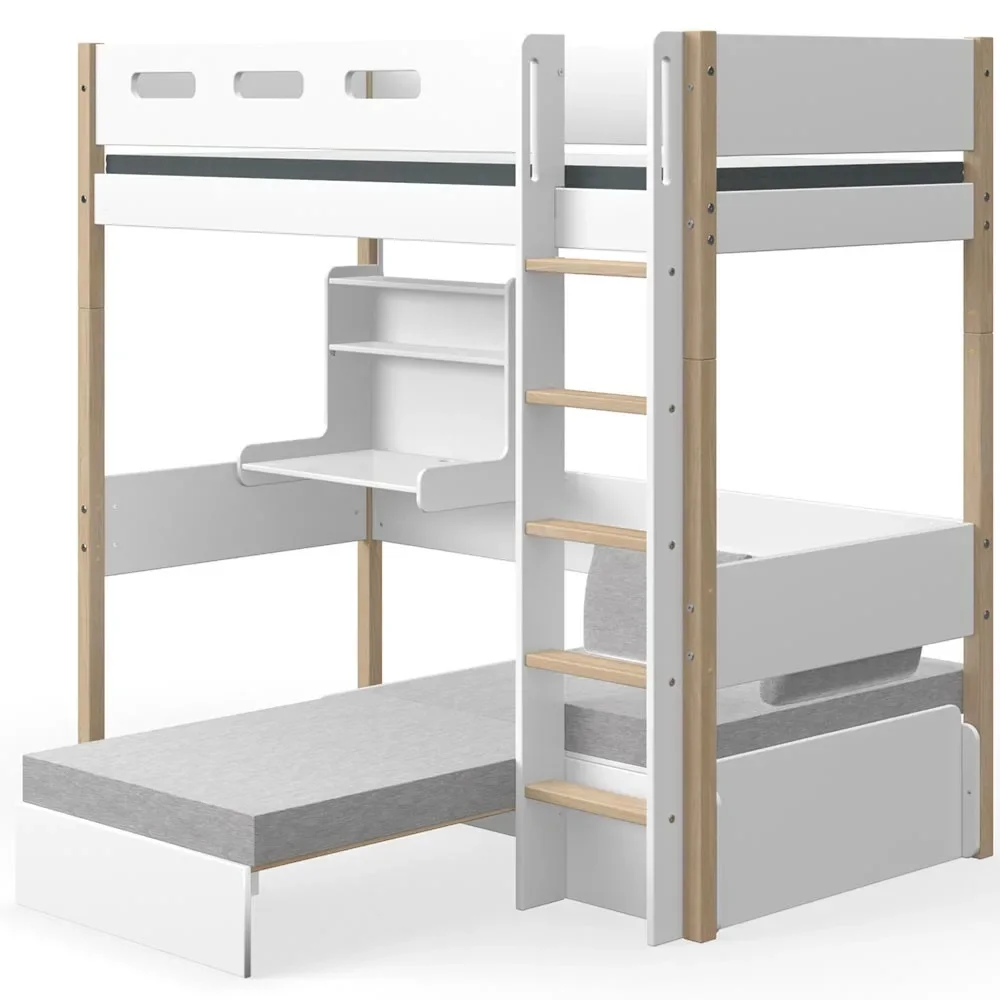 Flexa nor loft bed "Casa" white / oak