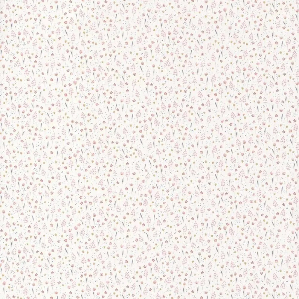 "Casadeco children's wallpaper happy dreams flowers yellow pink image"