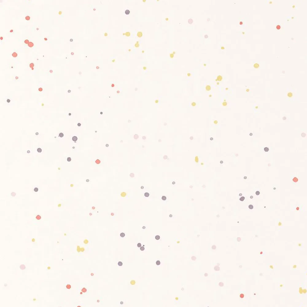 "Casadeco children's wallpaper Happy Dreams blobs pink coral image"