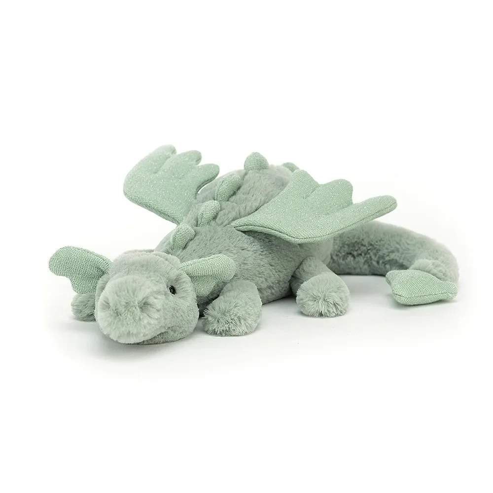 Jellycat Soft Toy, Cuddly toy - Sage Dragon, Size: Small - H8 X W30 CM