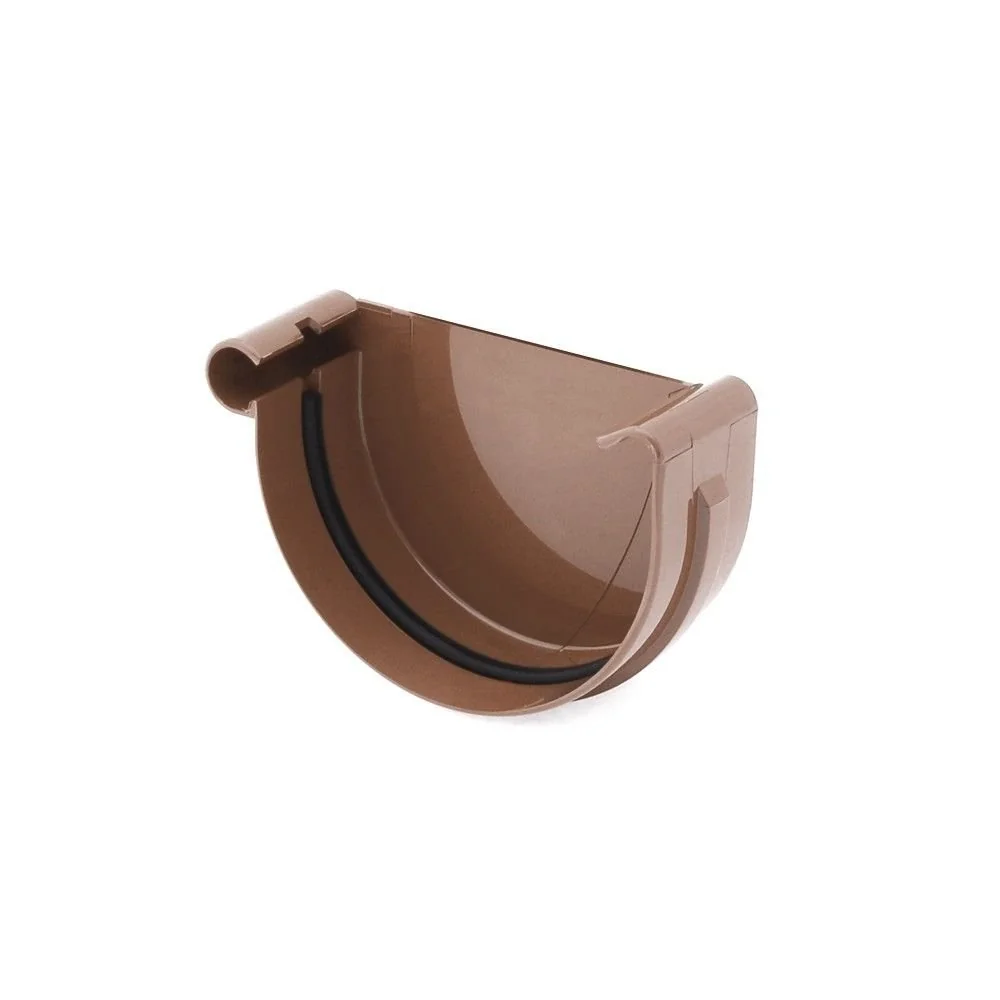 "Left Gutter End Cap - Brown, System 125 image"