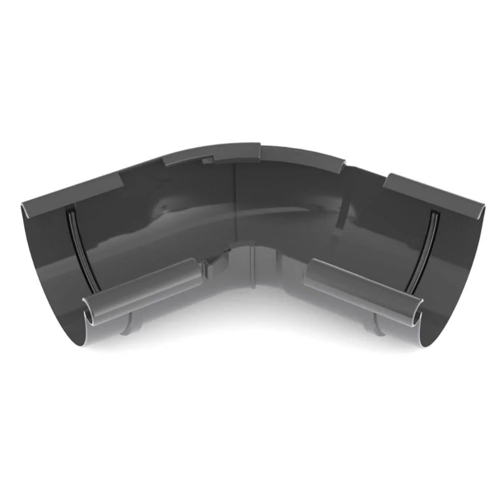 "Adjustable Graphite Rain Gutter Corner - System 125 image"