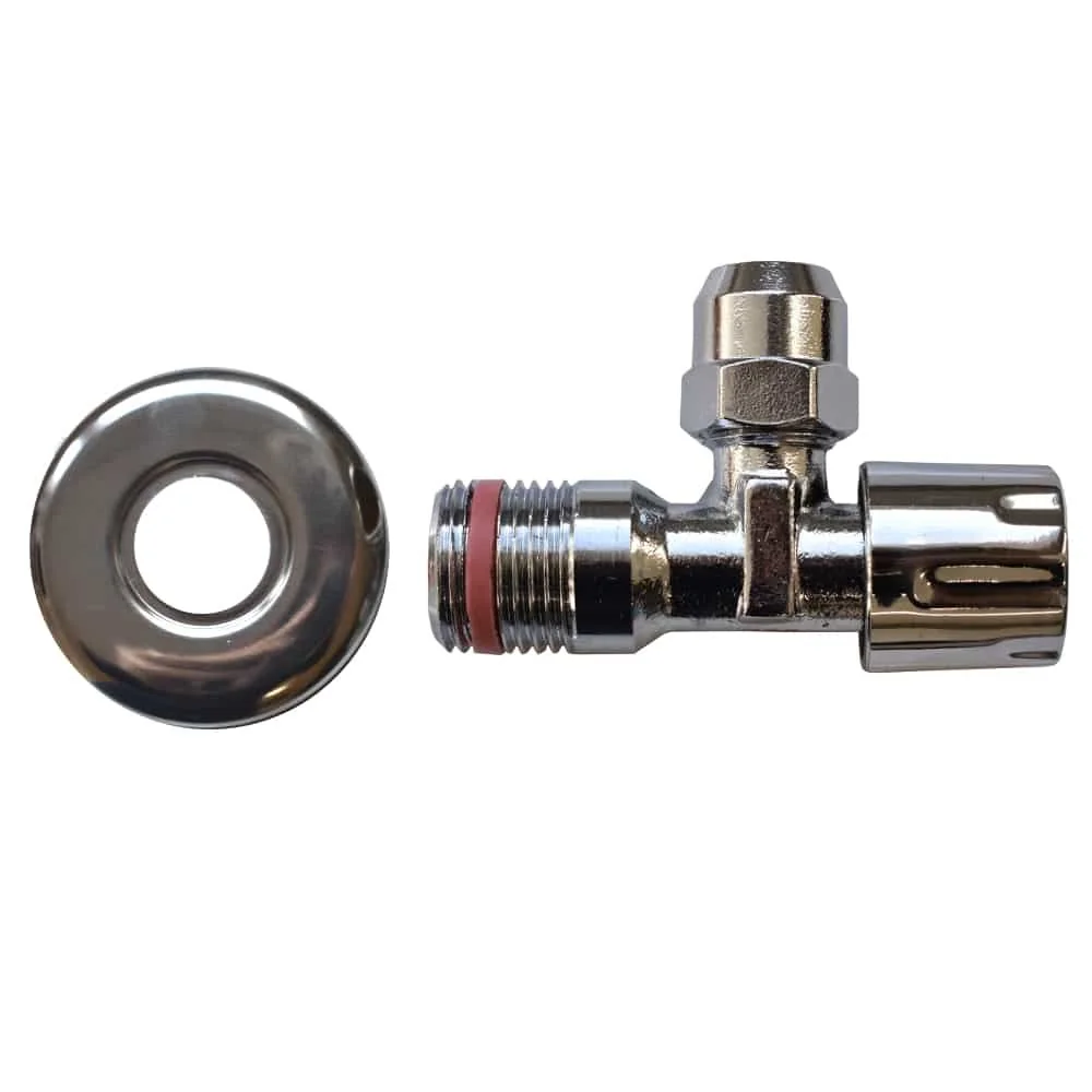3/8" Angle Valve, Self-Sealing, Chrome Finish