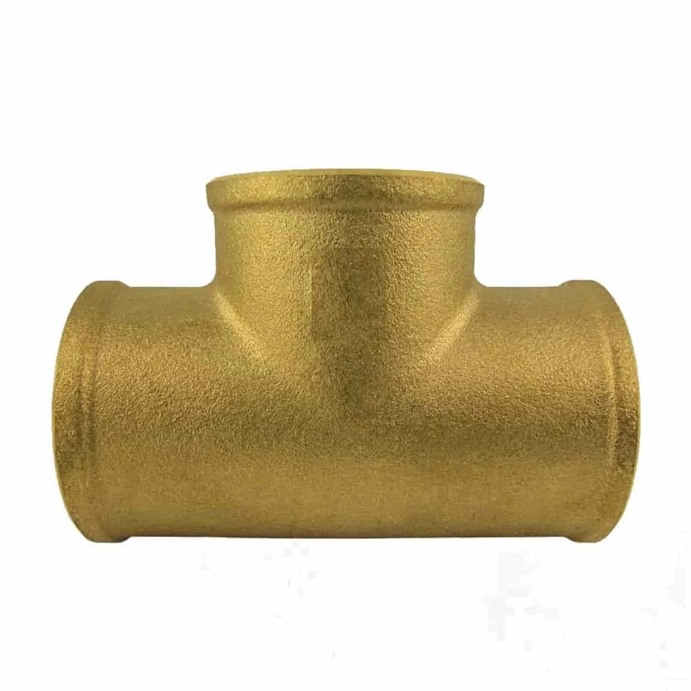 "Brass Reducing Tee, 1" x 3/4" x 1" Female Threaded Fittings for Plumbing and Heating image"