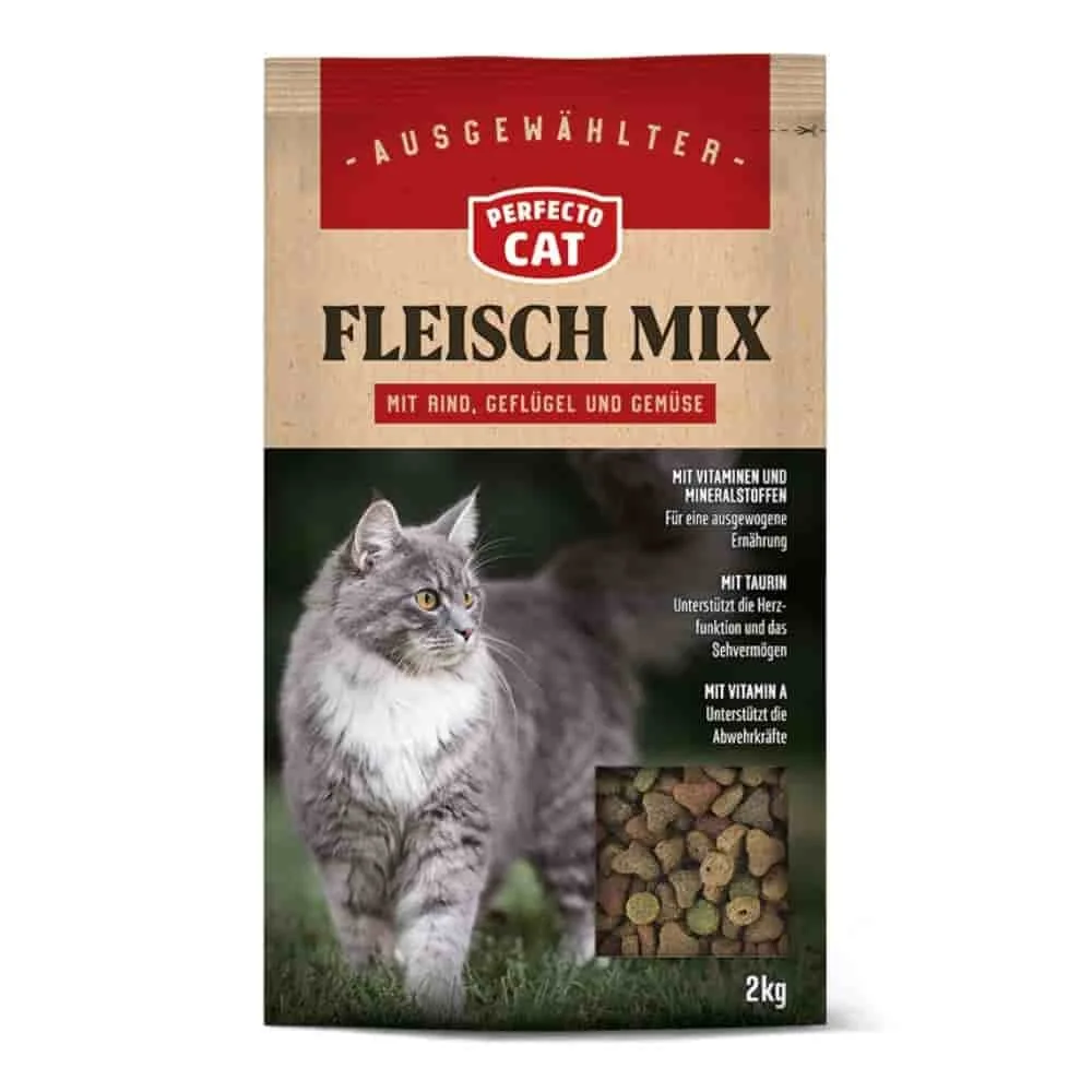 "Cat food 2kg, Dry cat food, Classic Meat Mix, Adult cat food, With Taurine image"