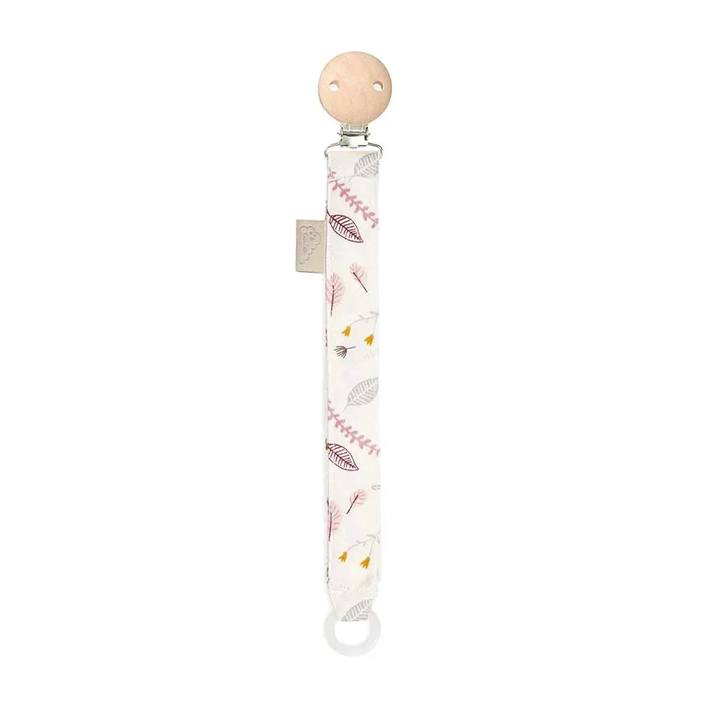 "Cam cam pacifier chain leaves pink image"