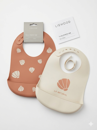 "Liewood silicone bib 2er Pack - Tilda, Color: Shell / Pale Tuscany image"
