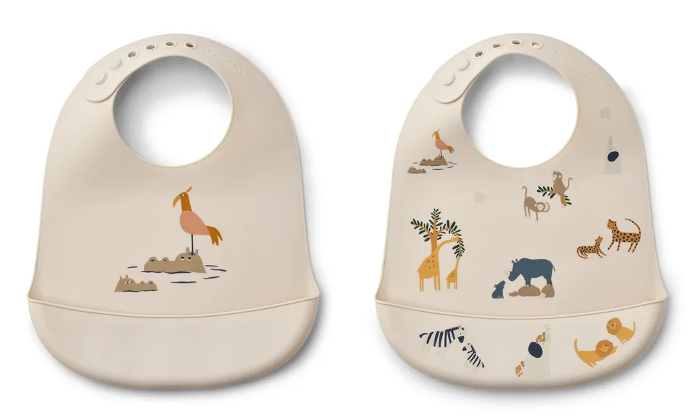 "Liewood silicone bib 2er Pack - Tilda, Color: All together sandy image"
