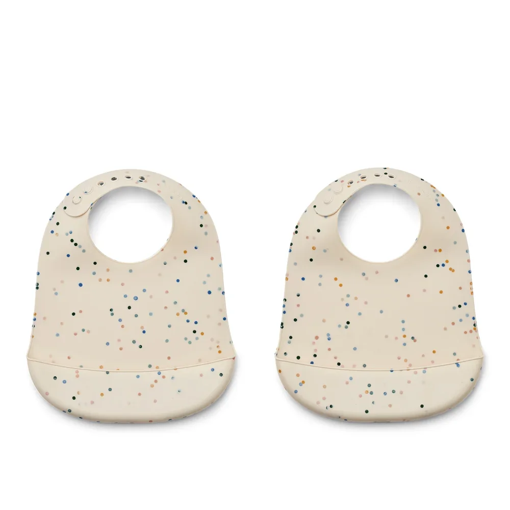 "Liewood silicone bib 2er Pack - Tilda, Color: Splash Dots / Sea Shell image"