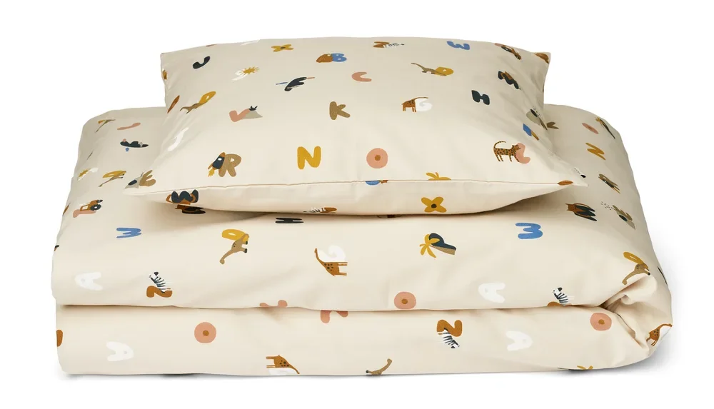 "Liewood Kids bedding, bed linen - Ingeborg, Color: Alphabet / Sandy image"
