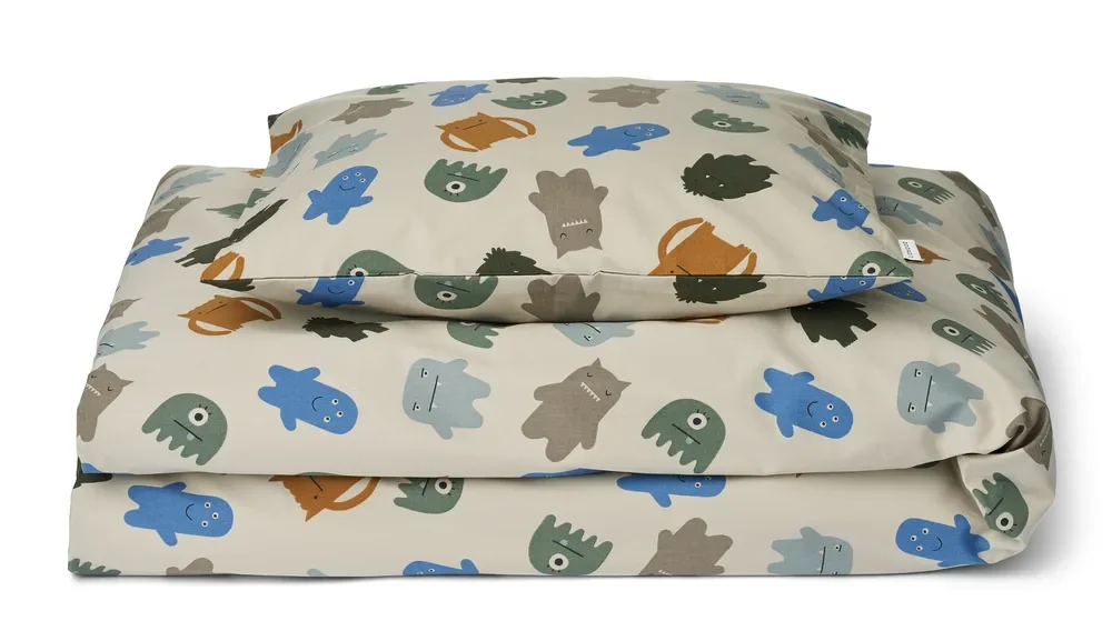 "Liewood Kids bedding, bed linen - Ingeborg, Color: Monsters blue mix image"